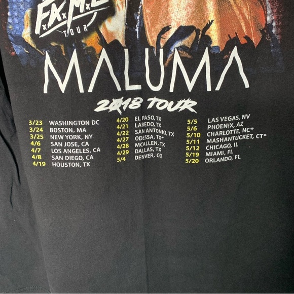 Maluma F.A.M.E. 2018 Tour Graphic Concert Tee Black Short Sleeve Shirt Large - Picture 8 of 11